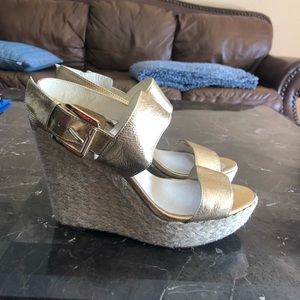 Gold Michael Kors wedges